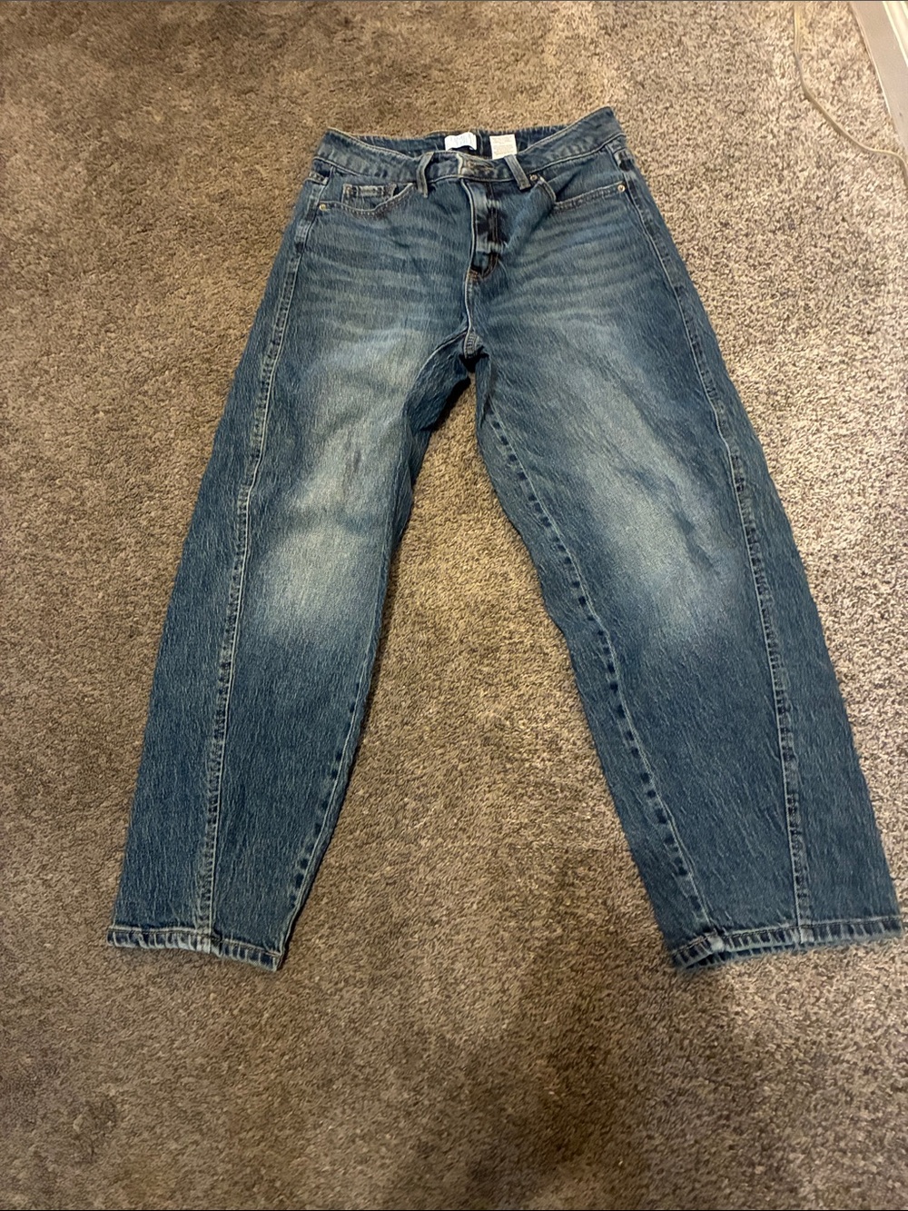 Y2K Time and Tru Women's High-Rise Relaxed Straight Jeans — Faded Blue Wash